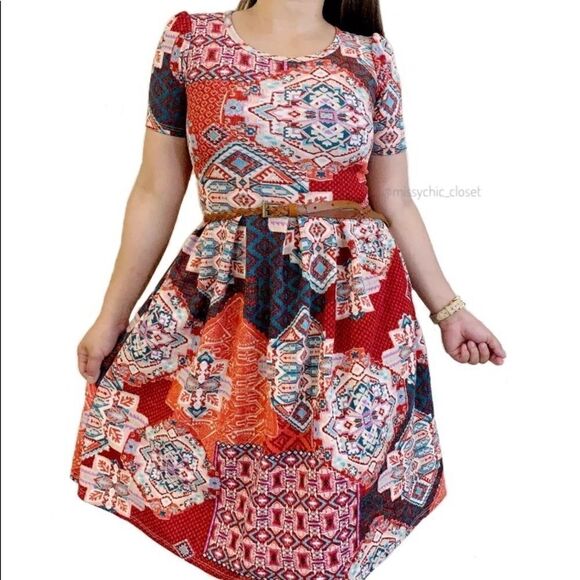 Lularoe Amelia Zip Up Pleated Dress - Picture 1 of 10